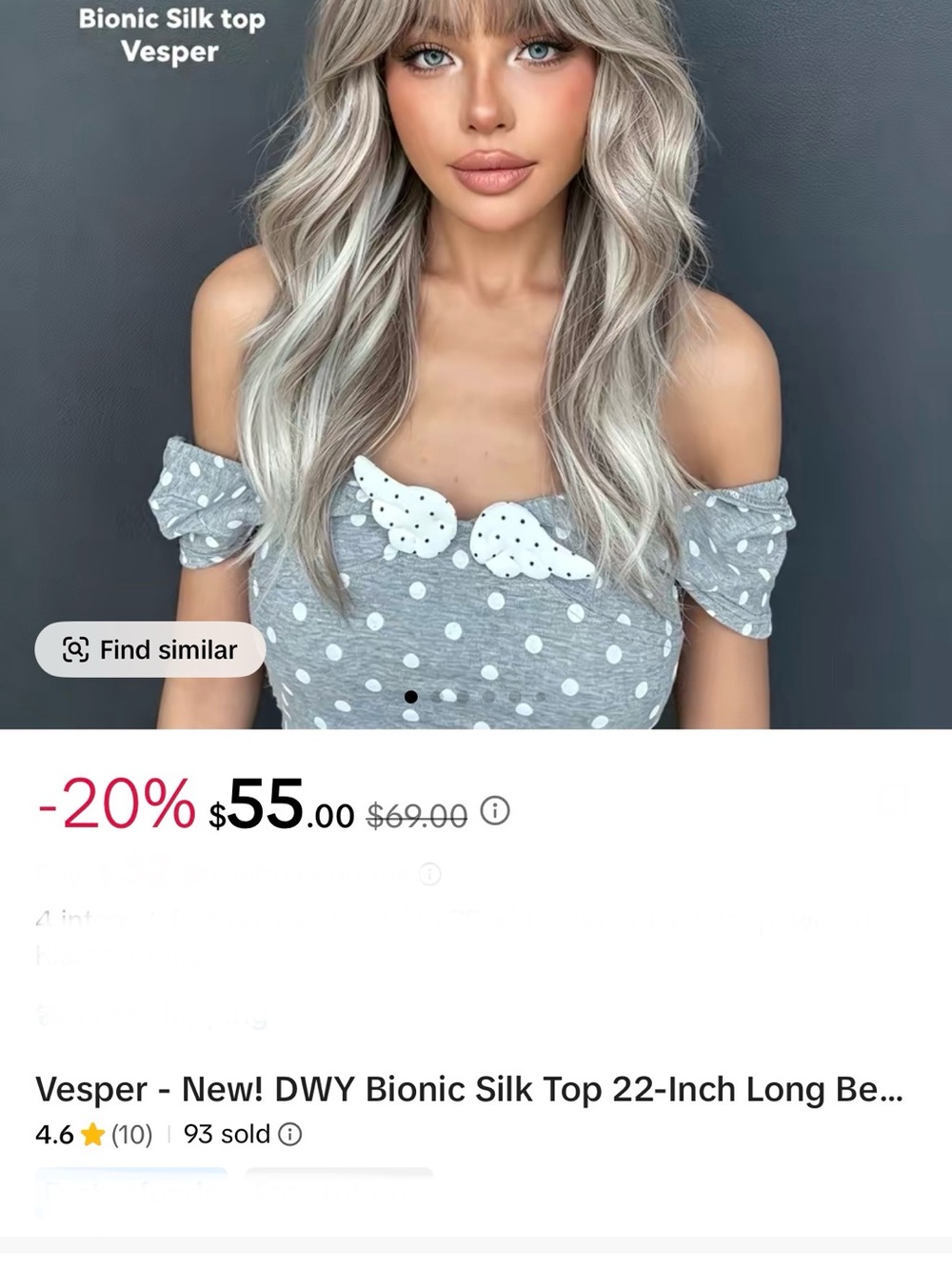 Women's Wavy Blonde Fringe Wig - Natural Ash Blonde - Picture 5 of 7